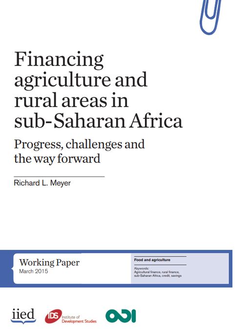 Financing agriculture and rural areas in sub-Saharan Africa