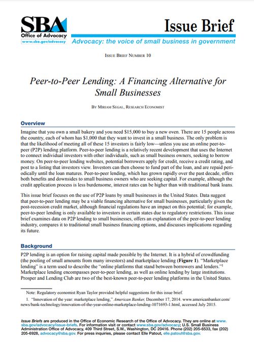 Peer-to-Peer Lending 2015