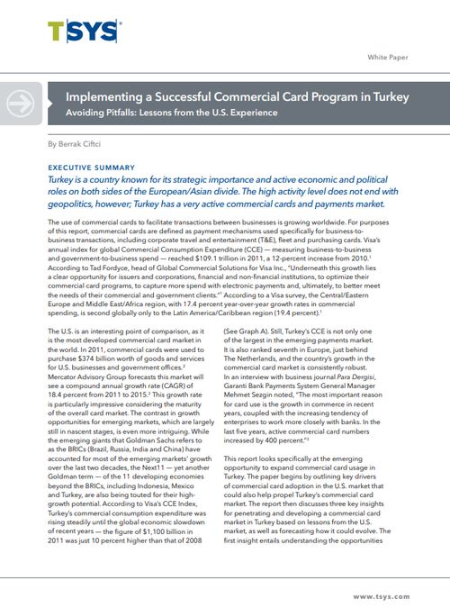 Implementing a Successful Commercial Card Program in Turkey