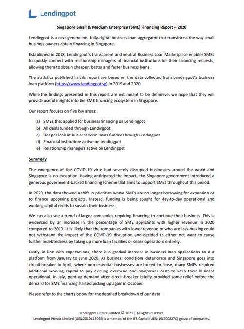 Singapore Small & Medium Enterprise (SME) Financing Report 2020 – Lendingpot