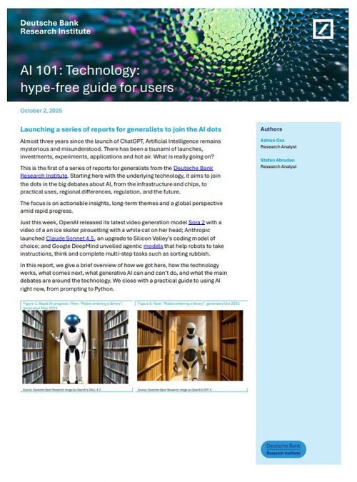 AI 101: Technology: hype-free guide for users – Deutsche Bank